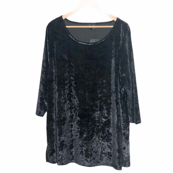 Cynthia Rowley Tops - Cynthia Rowley Long Sleeve Velvet Top Black 3X